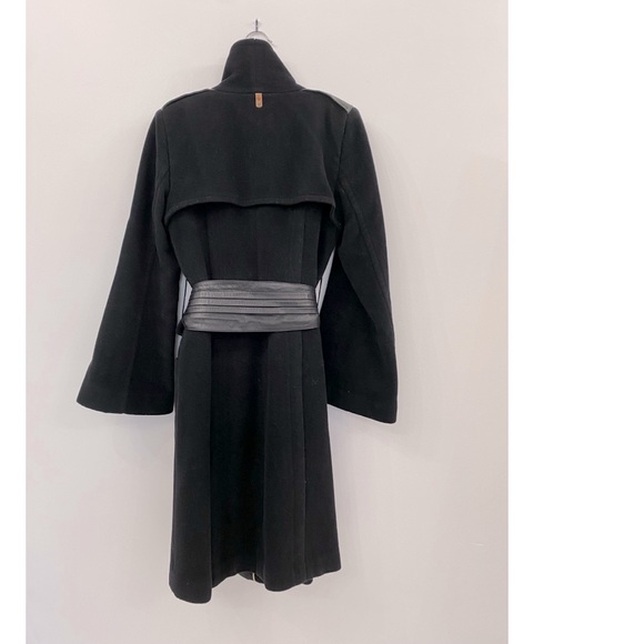 Wool Mid-Length Mackage Coat with Leather Belt, size M - Picture 7 of 8